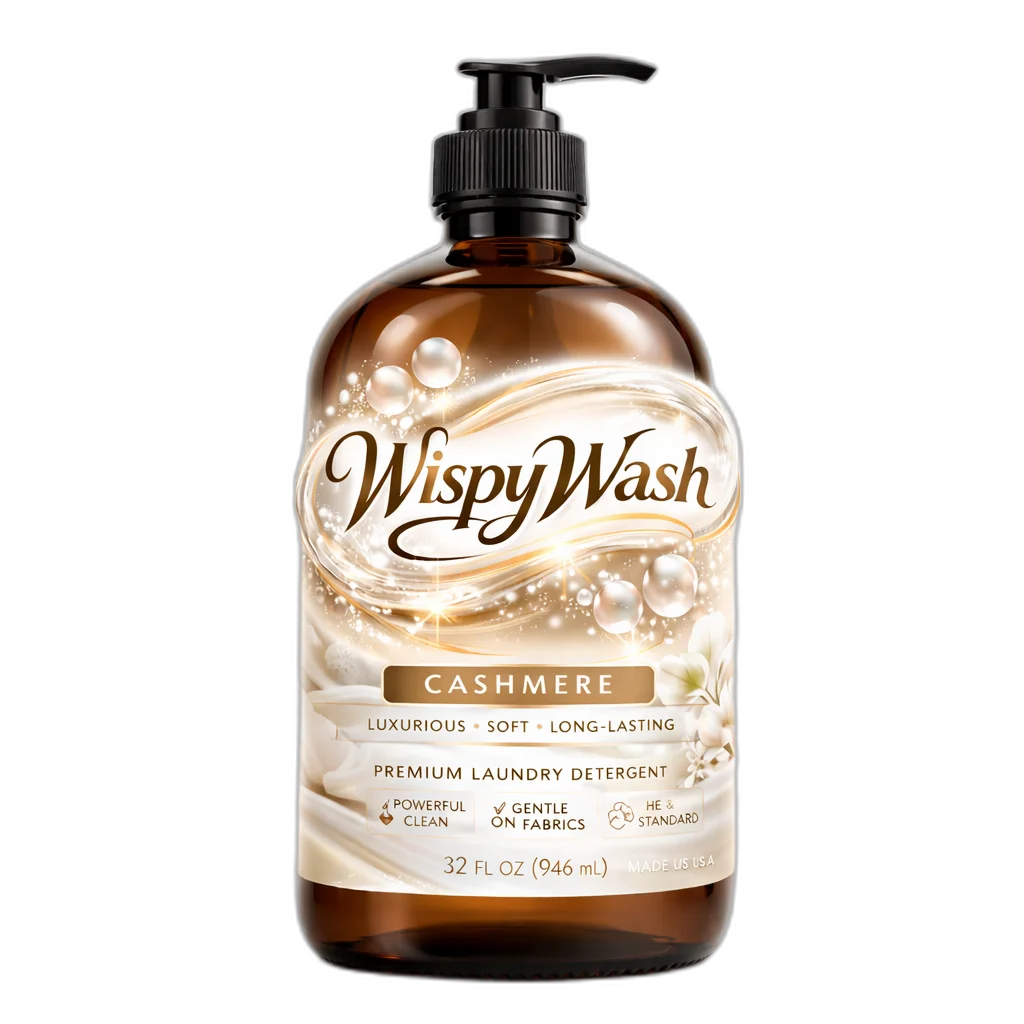 WispyWash Cashmere premium liquid laundry soap - warm vanilla and musk scent
